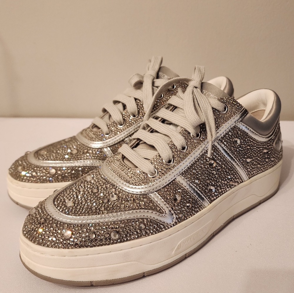 Jimmy Choo Swarovski crystal sneakers size 39 (US size 9)